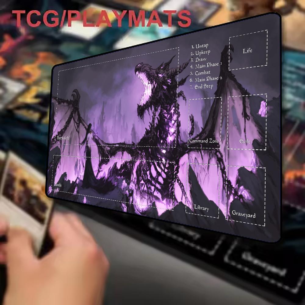 Tradescantia Purple - Dark Purple Skeleton Dragon Playmat Magic