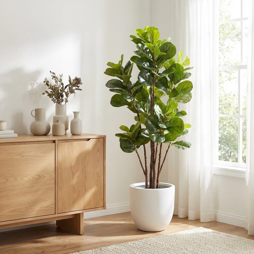 Fiddle Leaf Fig Tree Artificia - đánh giá và giá Ficus Lyrata Tree